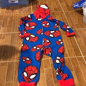 🌈4/$25🌈 Marvel Spider-Man Blue and Red Kids One Piece Pajamas